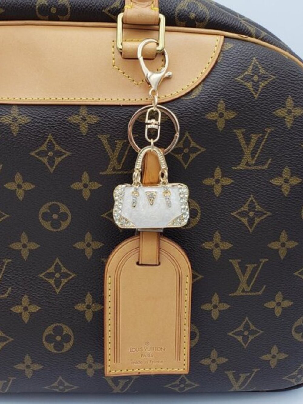 Authentic Louis Vuitton Luggage Nametag with Unbranded Keycharm